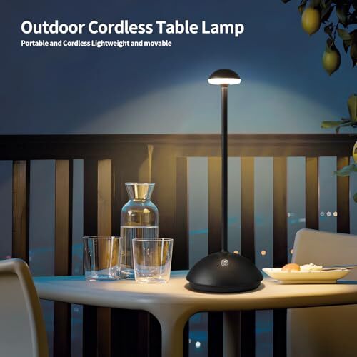 Cordless Table Lamp Cordless Lamps Rechargeable with Acrylic Black eBay