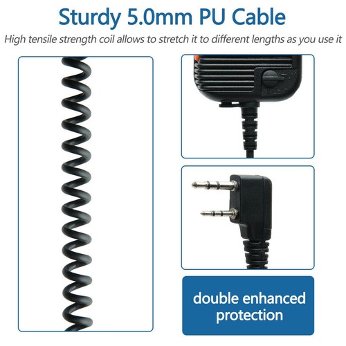 Volume Adjustable Tactical Speaker Mic For BaoFeng AR-152 UV-5R Two Way Radio F - Zdjęcie 8 z 11