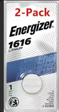 Energizer 1616 Lithium Coin Battery, 2 Pack