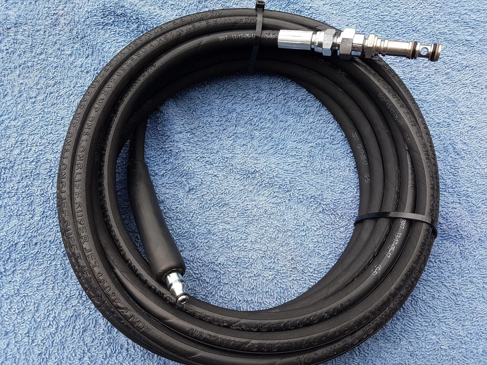 TUYAU EN CAOUTCHOUC LAVE-PRESSION JETWASH NILFISK 10 MÈTRES 1 FIL 250 BAR E130 2-9