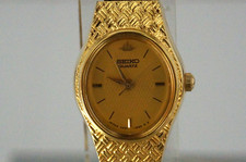 Vintage - Seiko Quartz Ladies Watch - Japan - V401 1620 Movement Gold Tone 5310