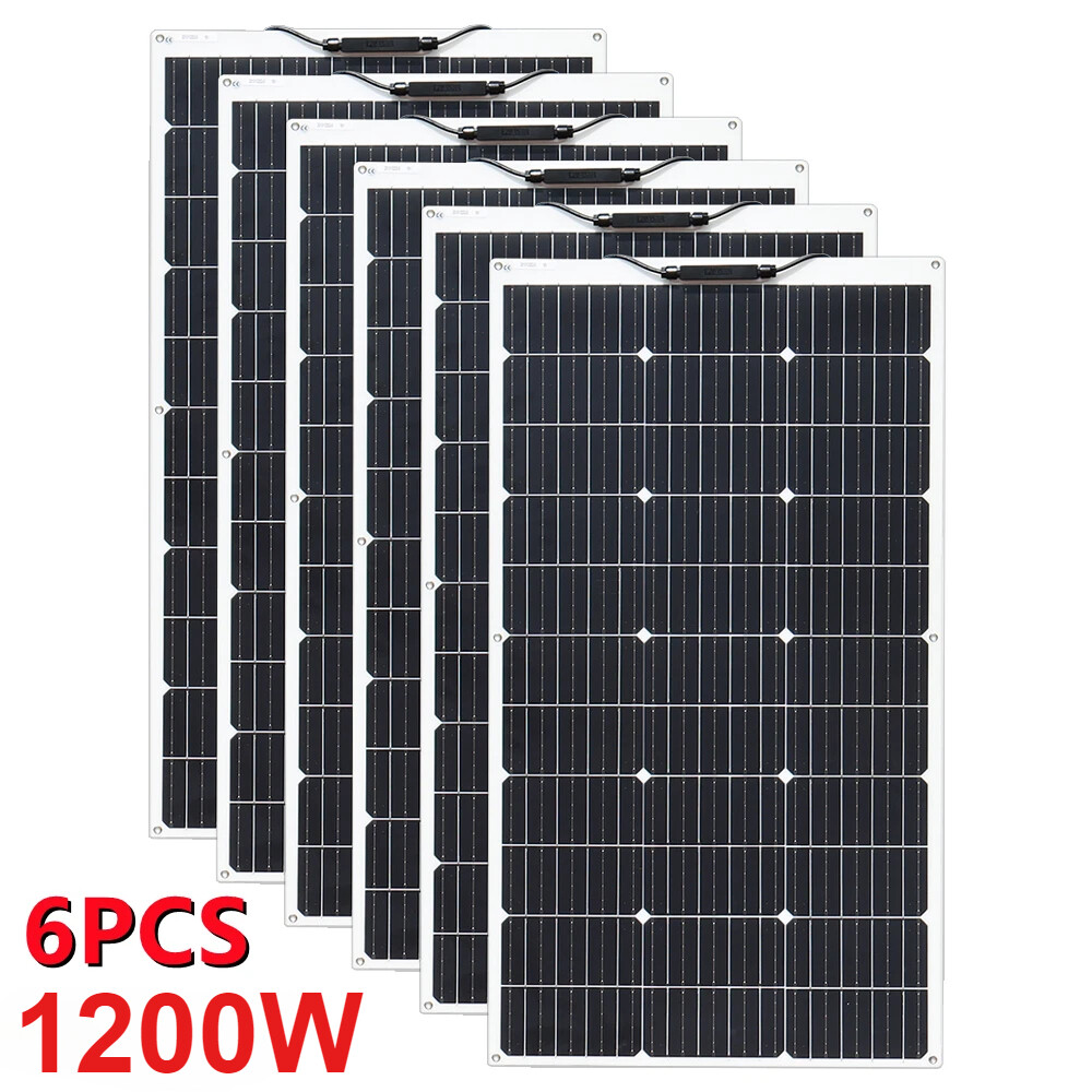 1200W 18V Flexible Mono Solar Panel for RV Marine Van Cabin Off-Grid Charging
