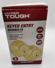 Hyper Tough ANSI Grade 3 Keyed Entry Deadbolts Polished Brass Single Cylinder