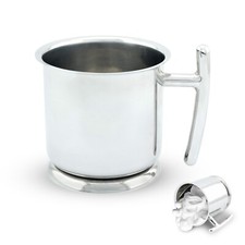 Stainless Steel Shaving Mug, Heavy Bottom Mug, Classic Elegant Shaving Cup