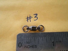 15 PCS. BLACK NICKEL BALL BEARING SWIVEL #3, W/2 SOLID RINGS 80 LBS. TEST