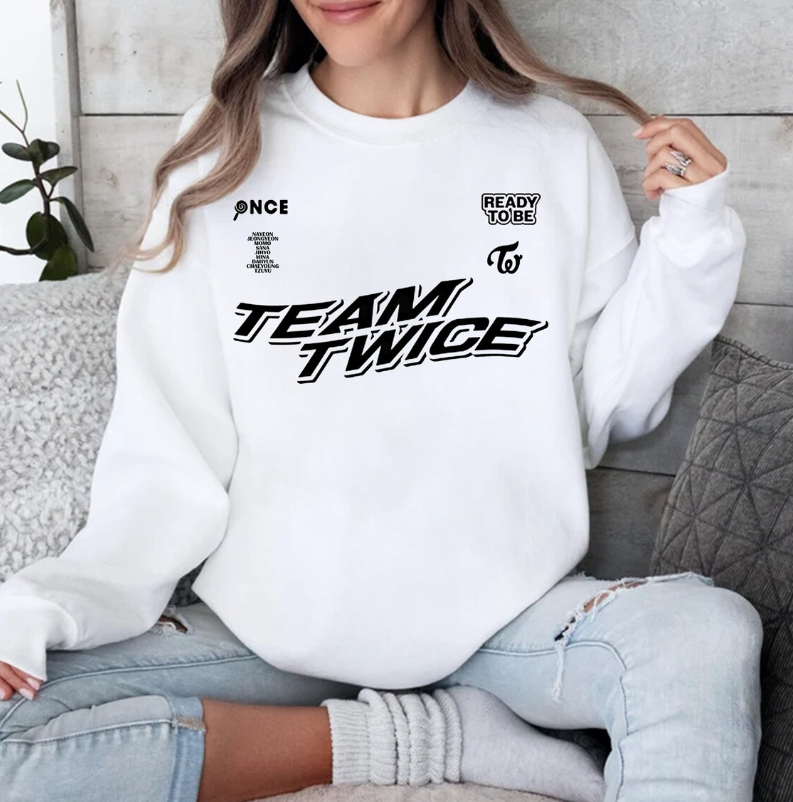 Twice ボタンアップシャツ Team Twice Twice Ready to Be Tour T-shirt, Team Twice 5th World Tour Kpop