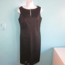 Morton Myles for Billy Marks Womens Size M Vintage Black Sheath Dress Rear Zip