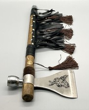 NATIVE AMERICAN TOMAHAWK 19" Replica Axe Metal Blade Peace Pipe Model 5