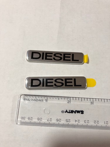 Lot of 2 OEM Silver DIESEL Chrome Emblem Metal 3D Logo - Picture 4 of 4