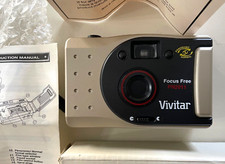 Vintage VIVITAR PN2011 35mm Film Camera Panoramic Focus Free Point  Shoot w/Box