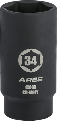 12038-34MM Axle Nut Socket - 6 Point Socket - Extra Deep 1/2-Inch Drive Impact S