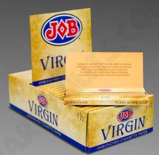 😎 JOB VIRGIN ALL NATURAL ROLLING PAPERS 1 1/2 SIZE FULL BOX ✨ 24 BOOKLETS🌟💕