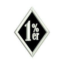 Raute 1% div Größen Outlaw Biker Rocker Patch Aufnäher Kutte -  1%er in schwarz-