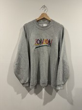 Vintage London Embroidered Crewneck Sweatshirt - Distressed - XL