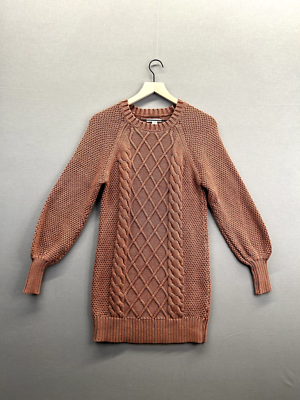 American Eagle Womens Brown Mini Dress Knitted Long Sleeve Size S