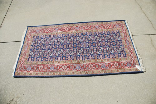 Alfombra vintage Estate Find hecha a mano? Alfombra geométrica oriental de lana 31"x5' origen de ayuda - Imagen 12 de 17