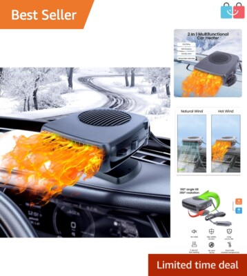 Efficient 12V Windshield Defroster & Defogger - Quick Heating & Cooling