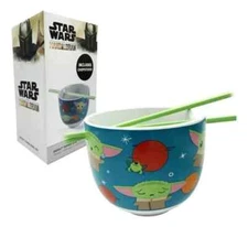 Star Wars The Mandalorian Grogu Ramen Bowl Set Includes Chopsticks