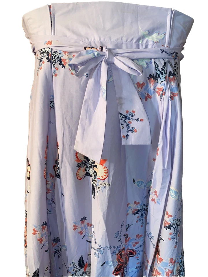 Falda Larga Floral Azul-Violeta XL Hawaiana Diseño 7th Avenue New York & Company Foto 3 de 4