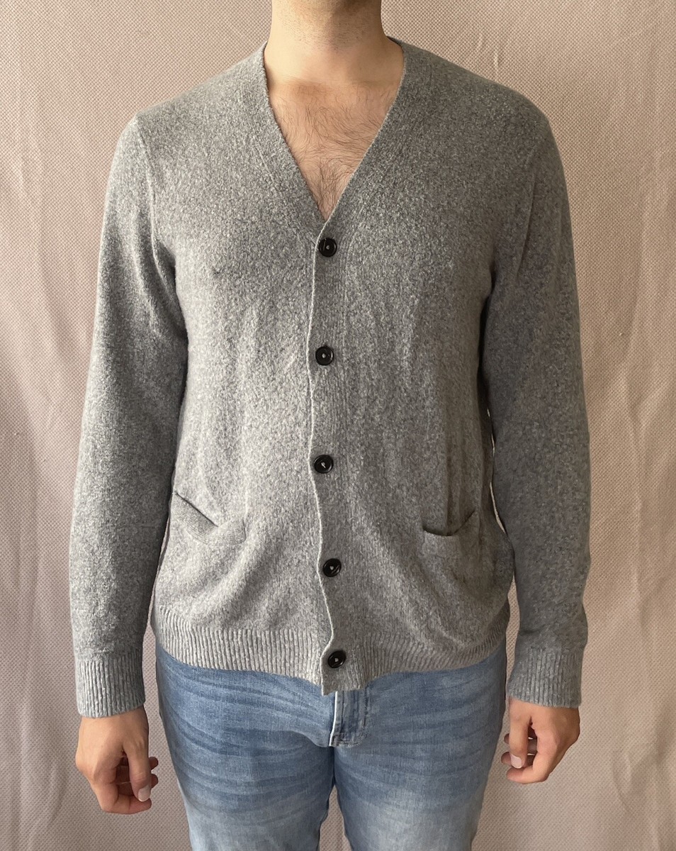 Abercrombie Fitch Men's Size XL Heather Gray Fuzzy V Neck