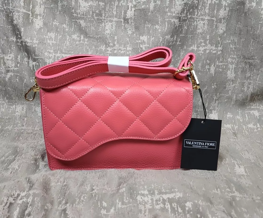 Italian Leather Quilted Crossbody Bag