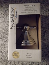 Moen Inspirations "Preston Collection" Double Robe-Hook, Polished Chrome Silver.