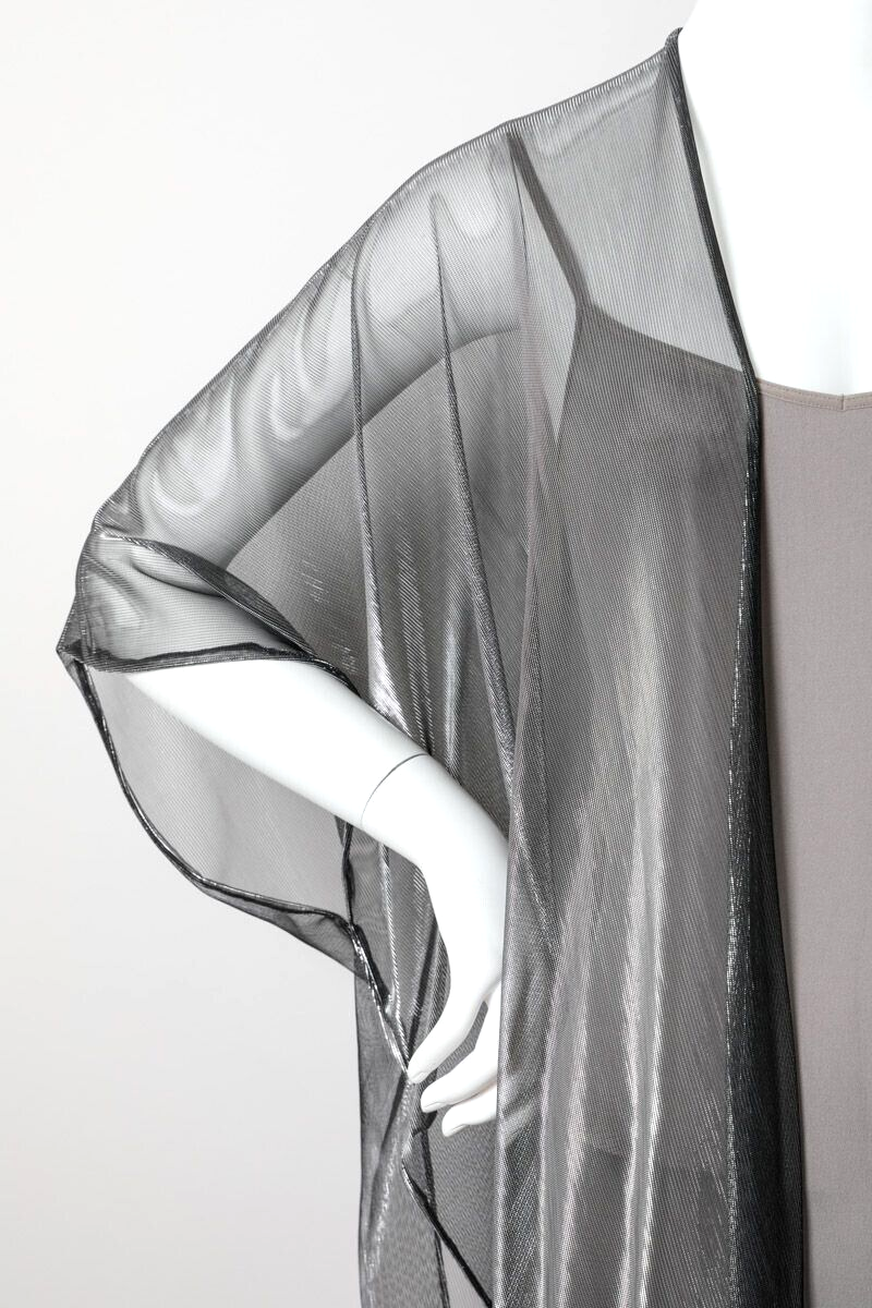Sheer Metallic Tassel Kimono OS Black & Silver Sheen | eBay Sheer Metallic Tassel Kimono OS Black & Silver Sheen | eBay