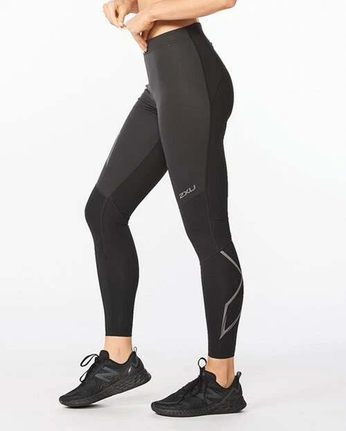 New 2XU Women Wind Defence Compression Tights WA6312b PWX Thermal Fabric