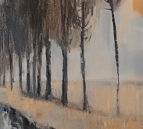 Tranquil Landscape with Reflection, 5"x7" Acrylic Painting on Matte Paper - Picture 6 of 7
