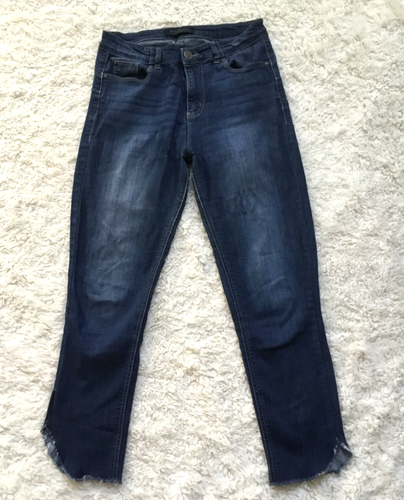 ENJEAN Denim Co Ripped Hem Cropped Jeans Denim Skinny High Rise Blau 9 - Bild 1 von 6