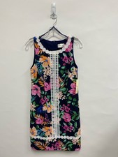 NWT Eliza J Size 8 Navy Multi Color Flowers Sleeveless Ladies Dress