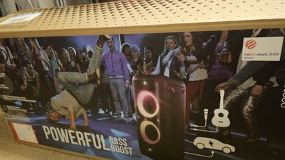 JBL PartyBox 300 Portable Bluetooth Speaker w/ LED Lights, USB AUX, Black BNIOP