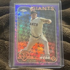 2024 Topps Chrome Logofractor Edition Logan Webb #168 Purple Refractor 223/250