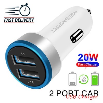 US 2 Ports Car Charger USB 12V Adapter Plug For iPhone 16 15 14 13 12 X Pro Max