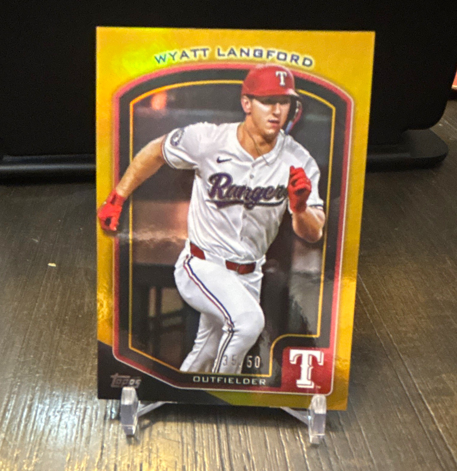 Topps 2024 Series 2 Gold Wyatt Langford Rangers #79 Serial Numbered /50