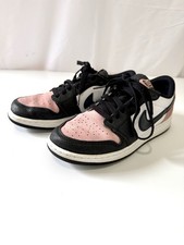 Nike Air Jordan Low-Top Sneakers In Pink White Black With Swoosh Size Boys 6Y