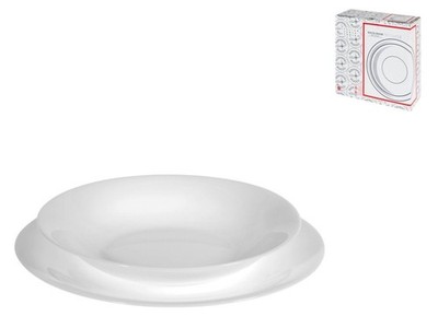 Bormioli Rocco Tableware Set 12pcs Opal White Moon (6plates/6bowls) Glass