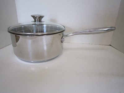 Wolfgang Puck 3 Qt. Saucepan Stockpot Stainless Steel Double Spout with lid