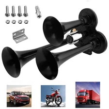 600DB Train Horn Super Loud 3 Trumpet Air Horn Kit For Semi Truck Boat Car