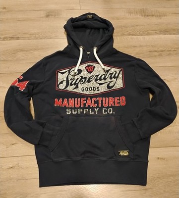 Superdry & Co Heritage Classic Lite Sweatshirt Hoodie Size Large in Navy Blue