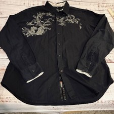 Guess black long sleeve button front shirt size XL