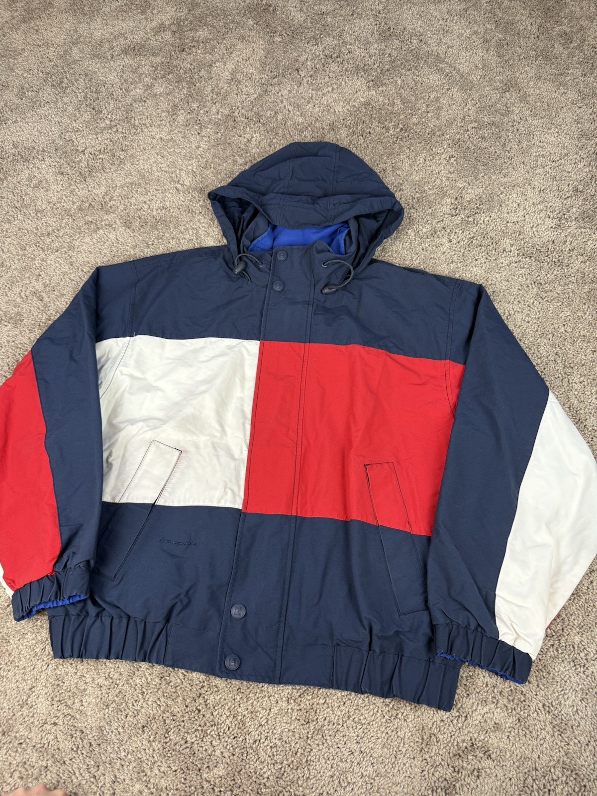 Tommy Hilfiger Vintage Reversible Jacket M/L Big Flag Preowned image 2