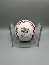 Albert Almora Signed 2016 World Series Baseball Beckett COA W/ Cube L1
