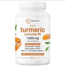 Pure Turmeric Curcumin Supplement 1,000mg  95 Curcuminoids  120 Veggie Capsul