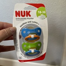 NUK Latex Orthodontic Pacifiers 18-36 Months Blue Green BPA Free 2 Pack
