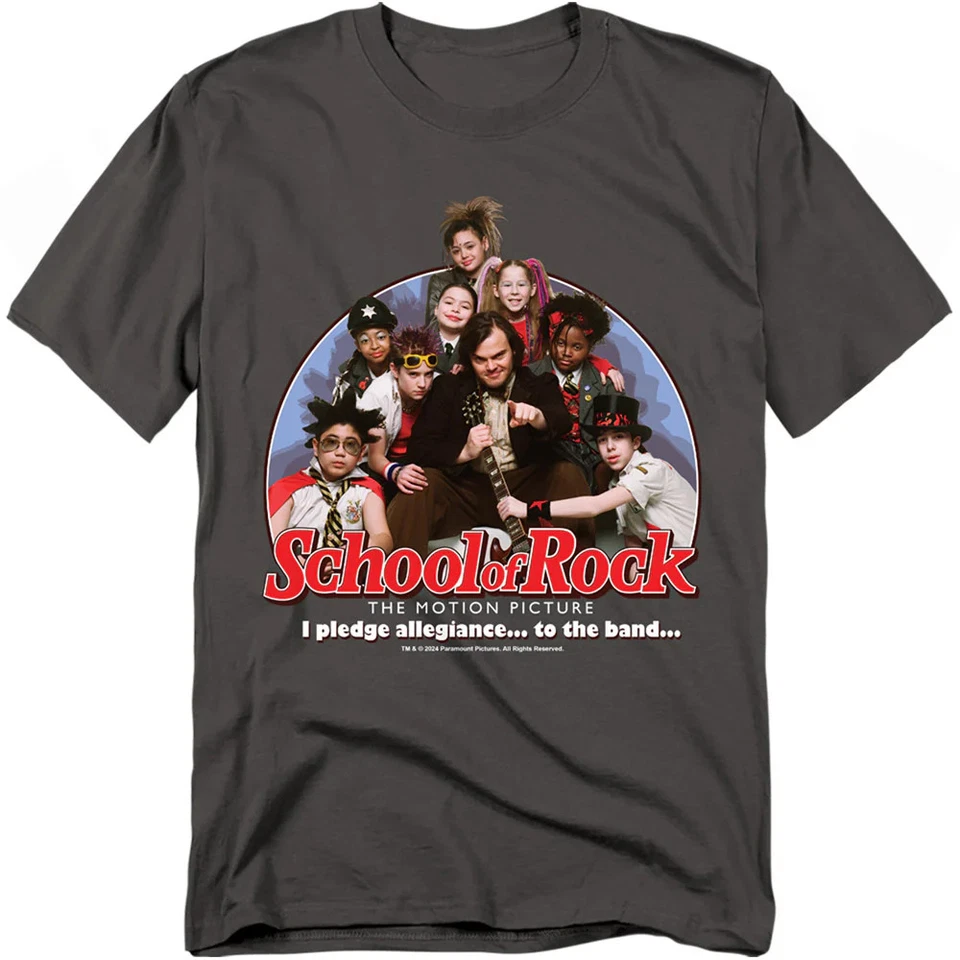 School Of Rock I Pledge Allegiance Mens T Shirt Charcoal - Image 3 of 3