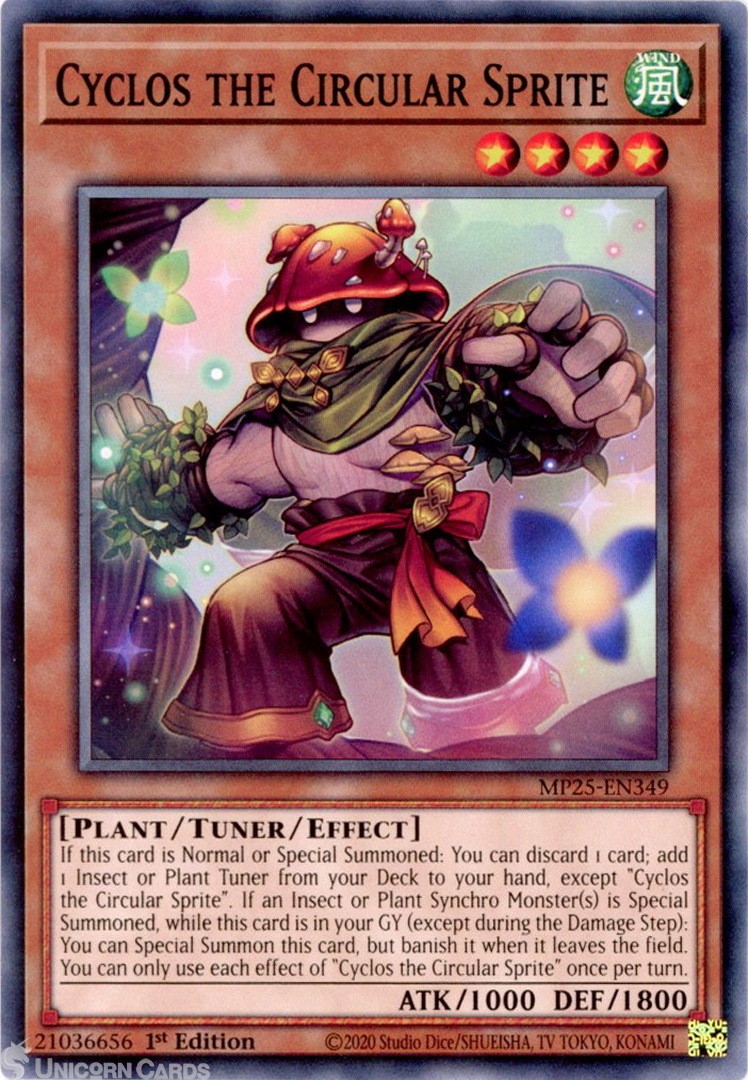 MP25-EN349 Cyclos the Circular Sprite : Common 1st Edition Mint YuGiOh Card