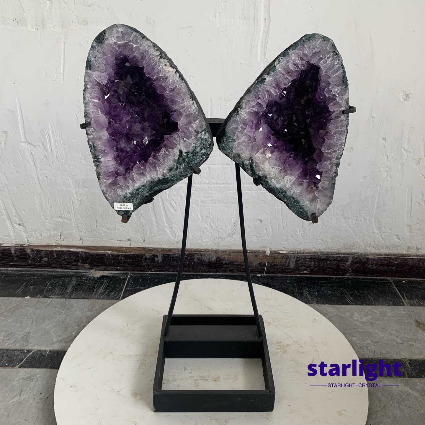 44LB Natural Amethyst Geode Quartz Crystal Cluster Cathedral Energy healing