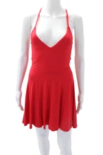 Lovers + Friends Womens Sleeveless Tie Back V Neck Mini Dress Red Size XS
