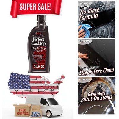 Hydrogen Peroxide Glass Cooktop Cleaner - Non-Toxic and Fast-Acting, 10.6 Oz